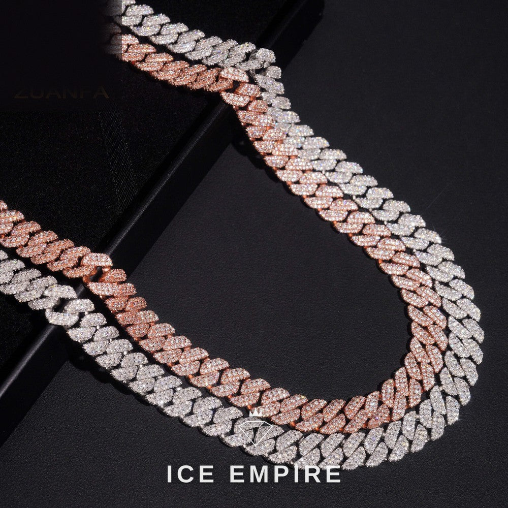 Iced Out Gold Plated Moissanite Cuban Chain