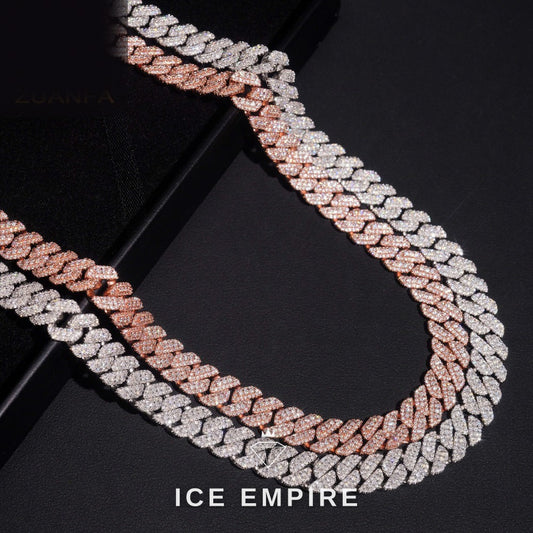 Iced Out Gold Plated Moissanite Cuban Chain