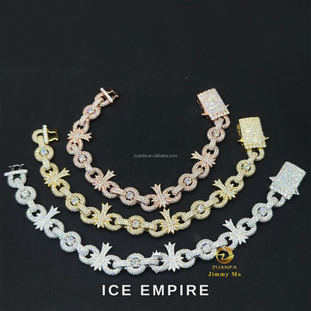 Iced Out 925 Silver Moissanite Cuban Chain
