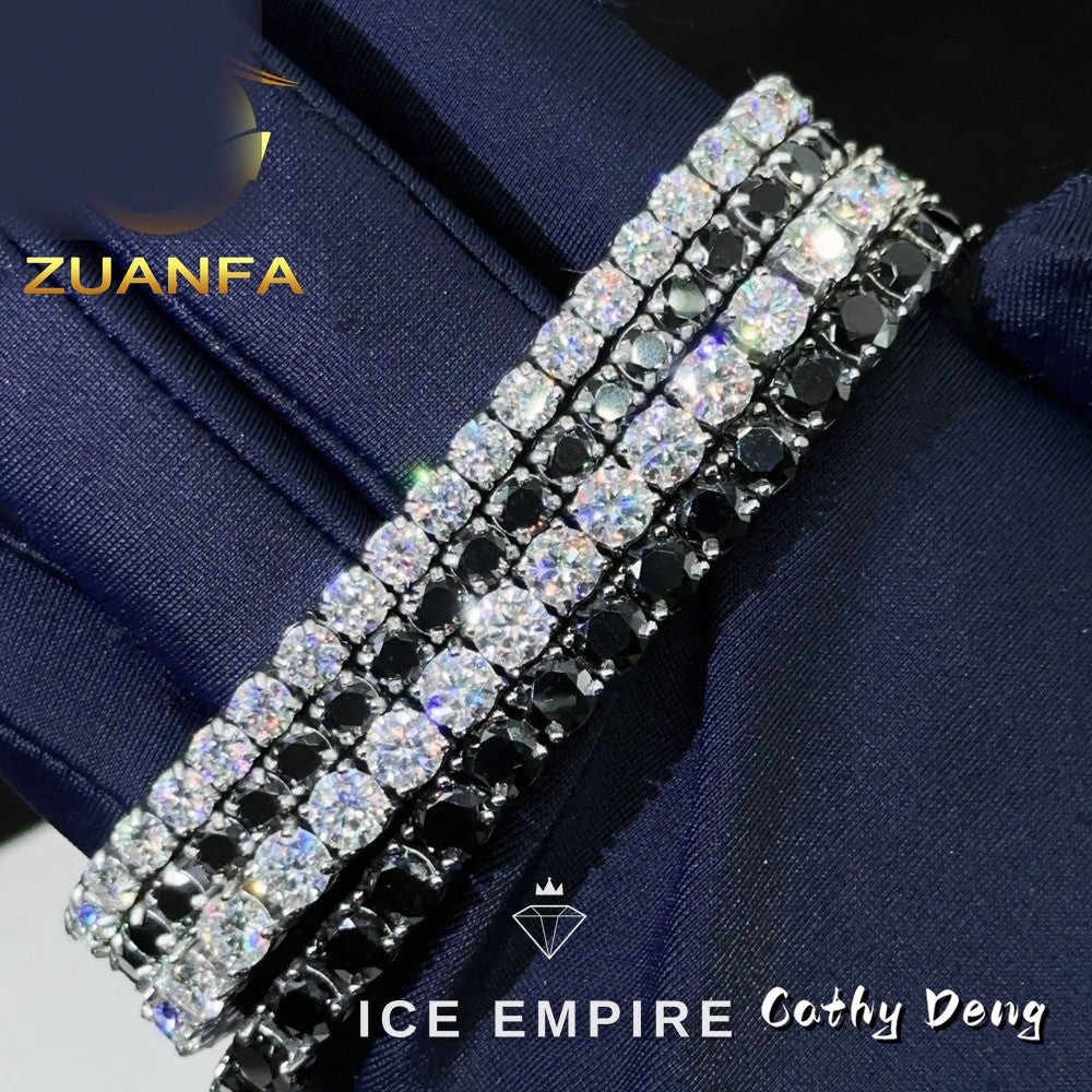 Iced Out 925 Silver Moissanite Tennis Bracelet
