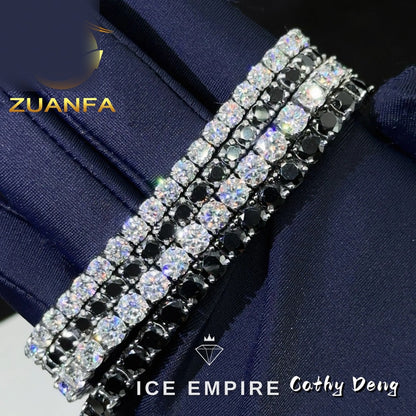 Iced Out 925 Silver Moissanite Tennis Bracelet