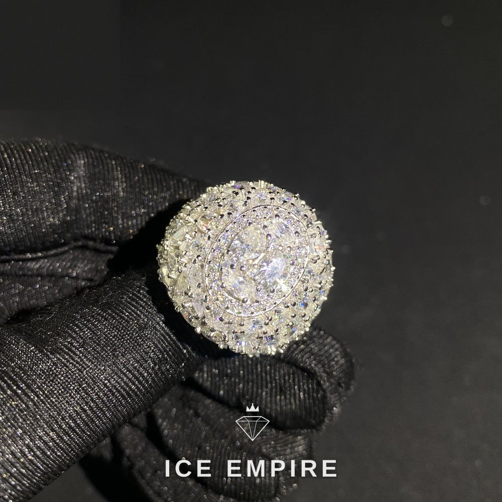 Iced Out 925 Silver Moissanite Ring