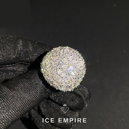 Iced Out 925 Silver Moissanite Ring