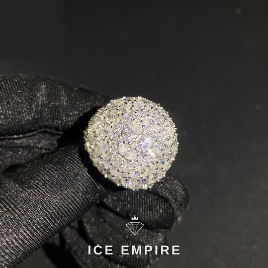Iced Out 925 Silver Moissanite Ring