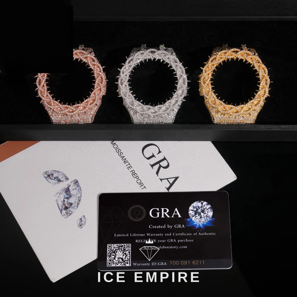 Iced Out 925 Silver Moissanite Watch