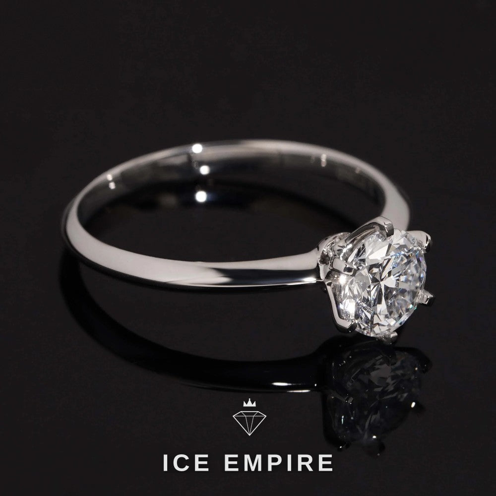 Iced Out 925 Silver Lab Grown Diamond Engagement Ring
