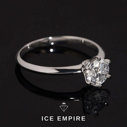 Iced Out 925 Silver Lab Grown Diamond Engagement Ring