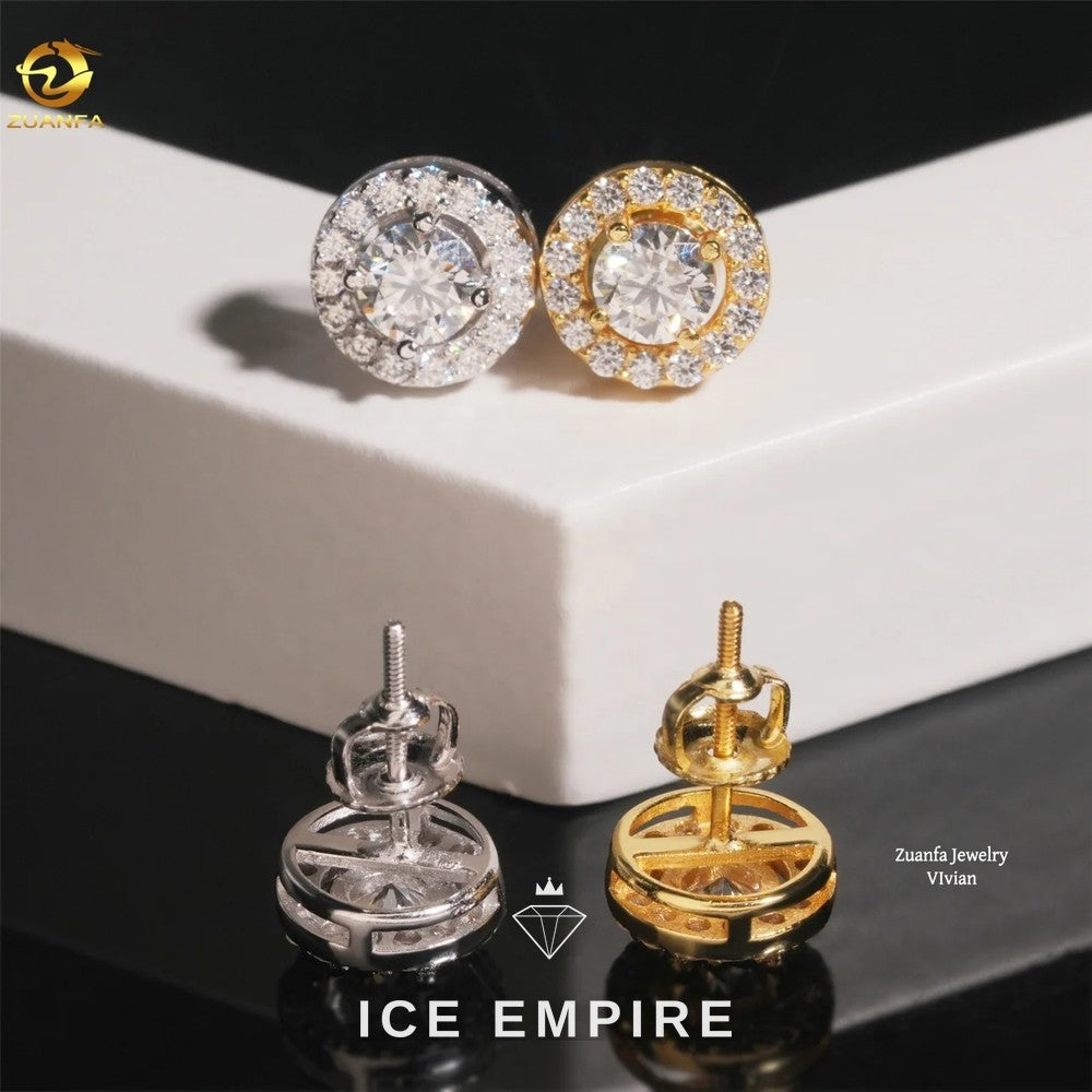 Iced Out 925 Silver Moissanite Earrings