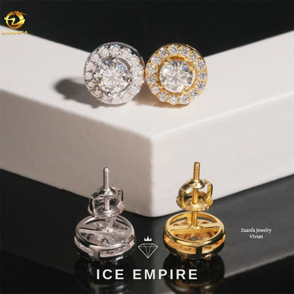 Iced Out 925 Silver Moissanite Earrings