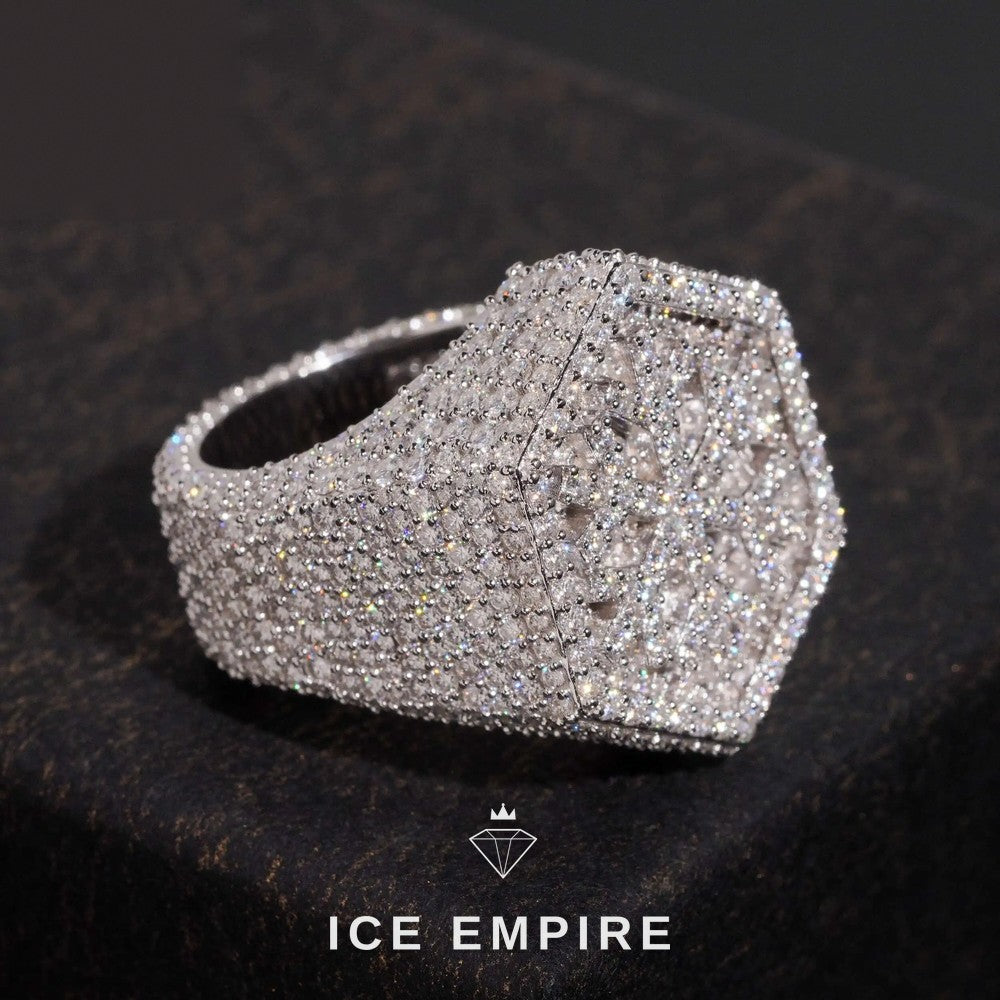 Iced Out 925 Silver Moissanite Ring