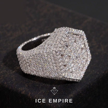 Iced Out 925 Silver Moissanite Ring