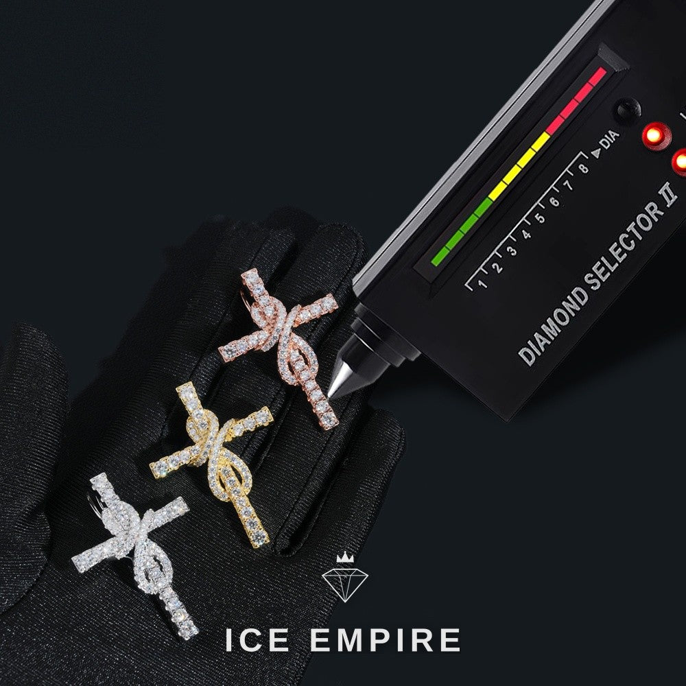 Iced Out Baguette Rose Gold Plated Moissanite Pendant
