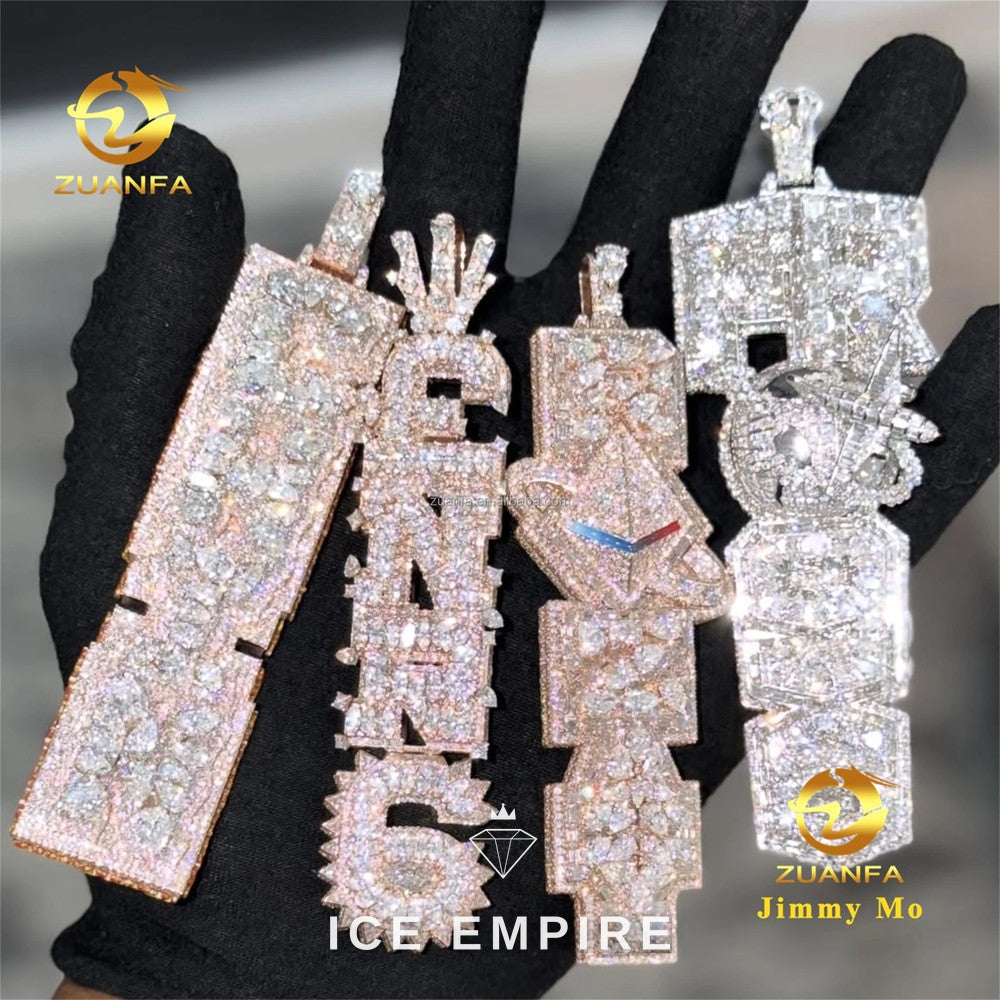Iced Out 925 Silver Moissanite Pendant