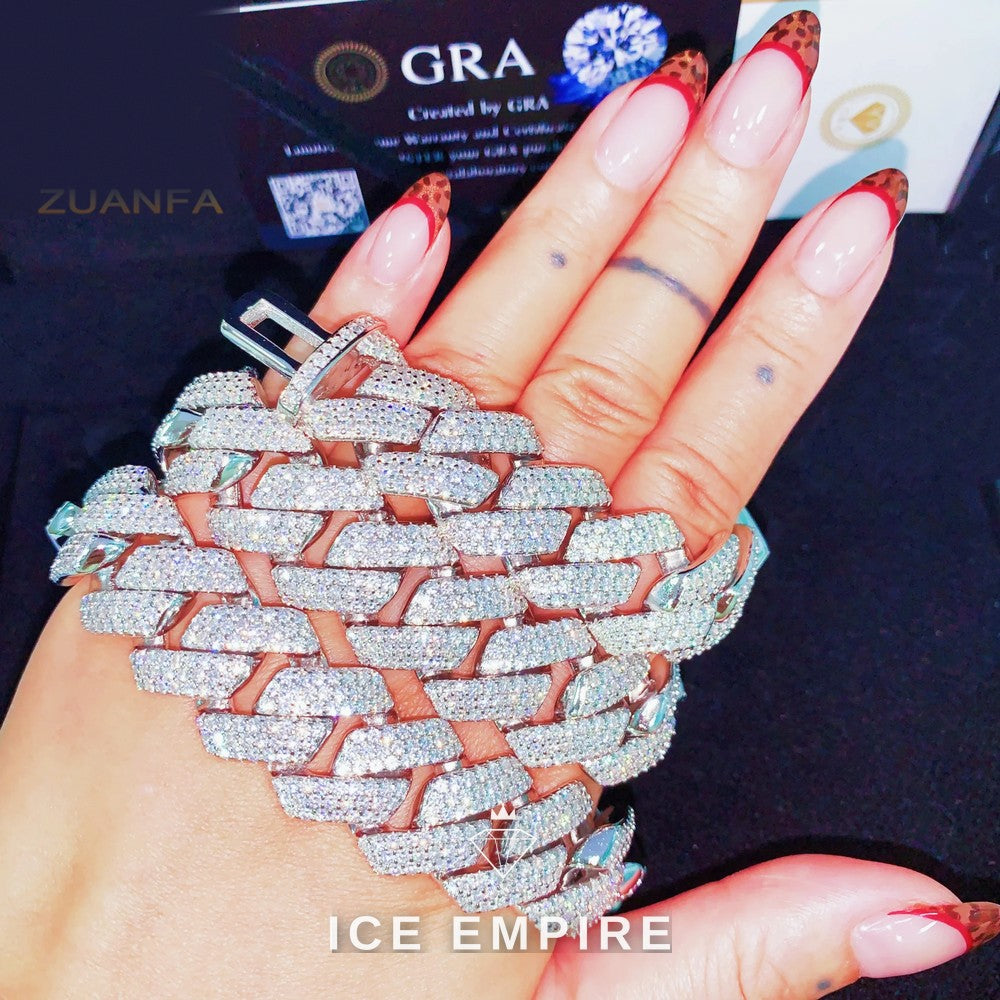 Iced Out Rose Gold Plated Moissanite Cuban Chain