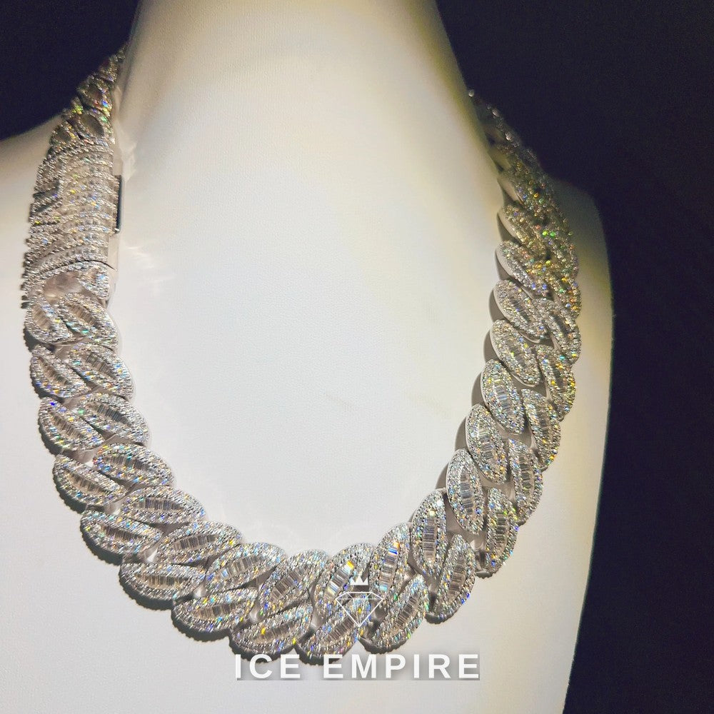 Iced Out Rose Gold Plated Moissanite Cuban Chain