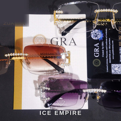Iced Out 925 Silver Moissanite Glasses