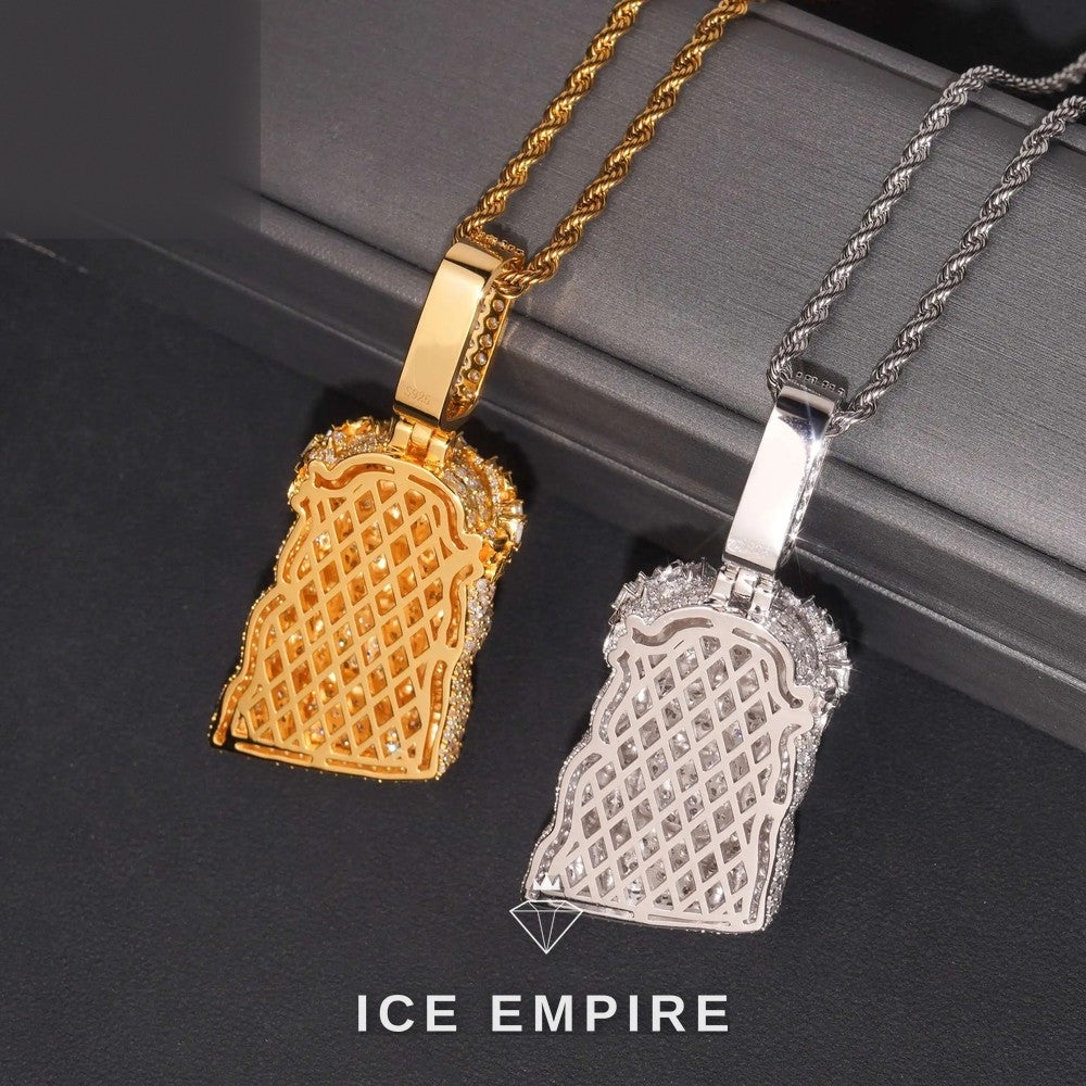 Iced Out Rose Gold Plated Moissanite Pendant
