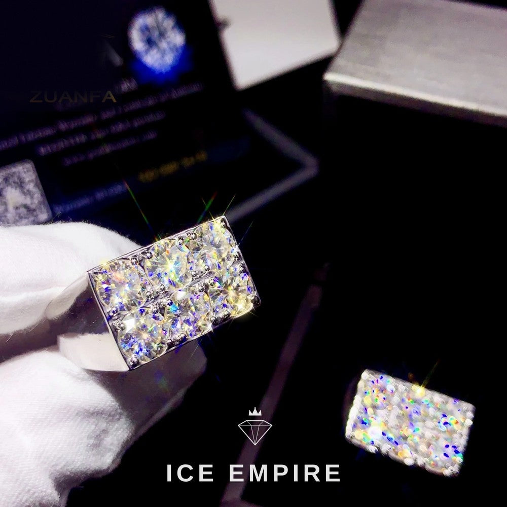 Iced Out Baguette 925 Silver Moissanite Ring