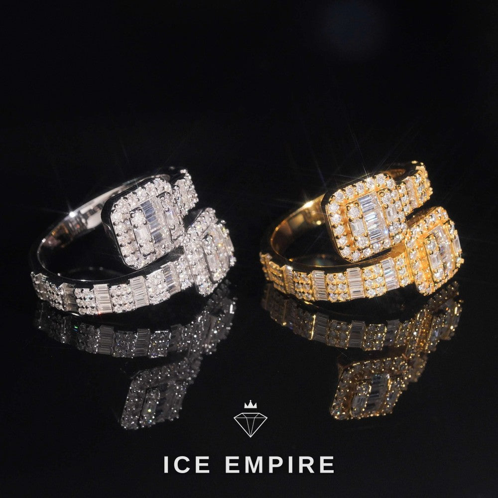 Iced Out 925 Silver Moissanite Ring