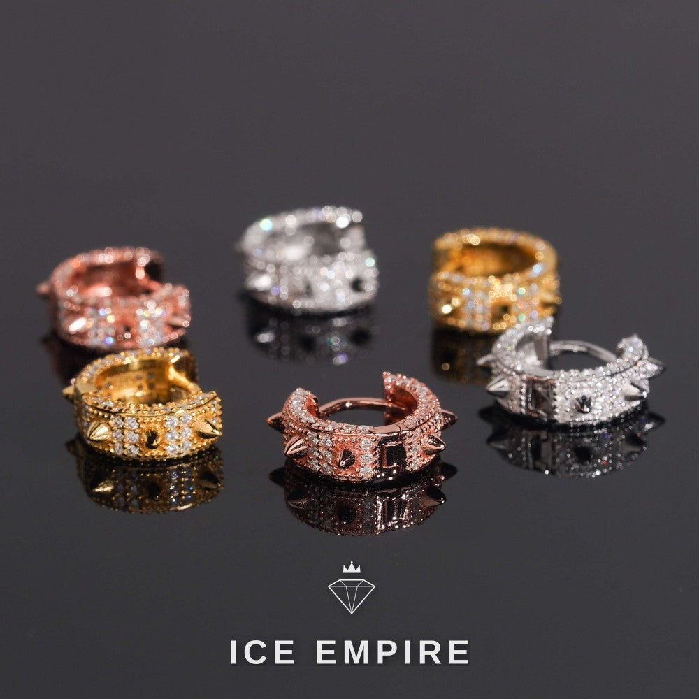 Iced Out 925 Silver Moissanite Hoop Earrings