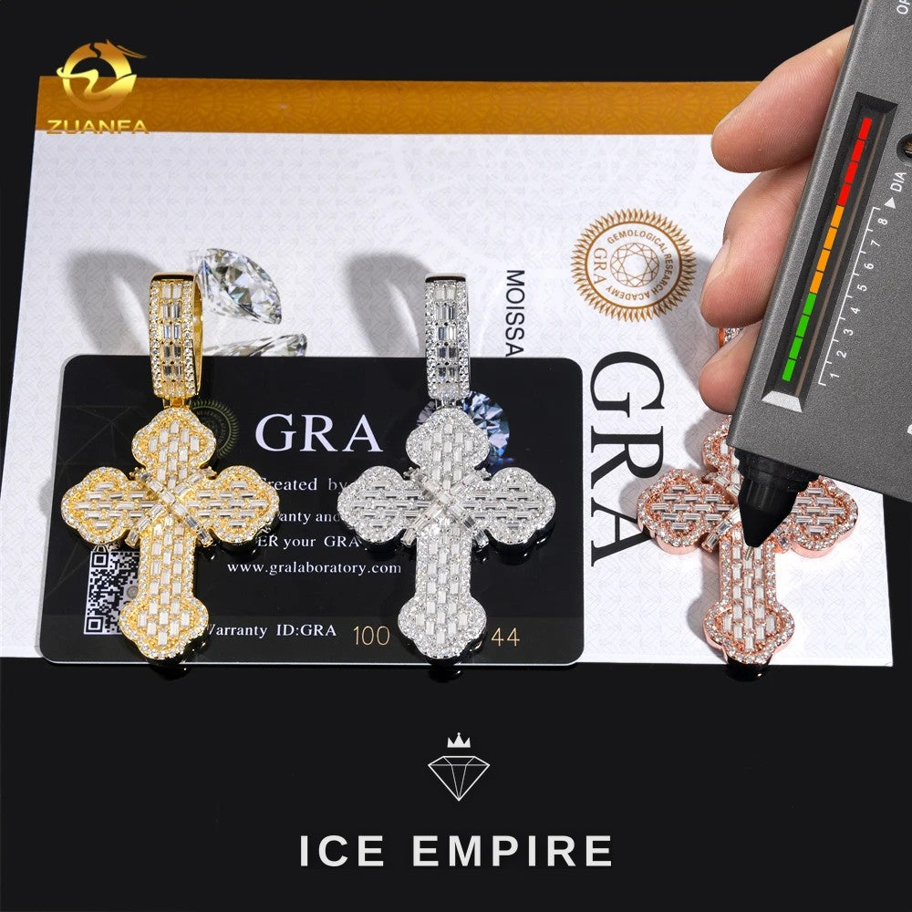 Iced Out Baguette Rose Gold Plated Pendant