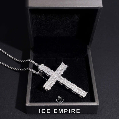 Iced Out Baguette 925 Silver Moissanite Pendant