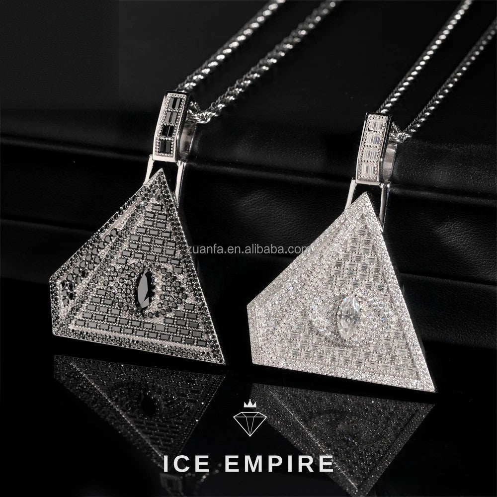 Iced Out Baguette 925 Silver Pendant