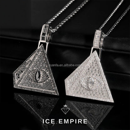 Iced Out Baguette 925 Silver Pendant