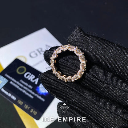 Iced Out Rose Gold Moissanite Ring