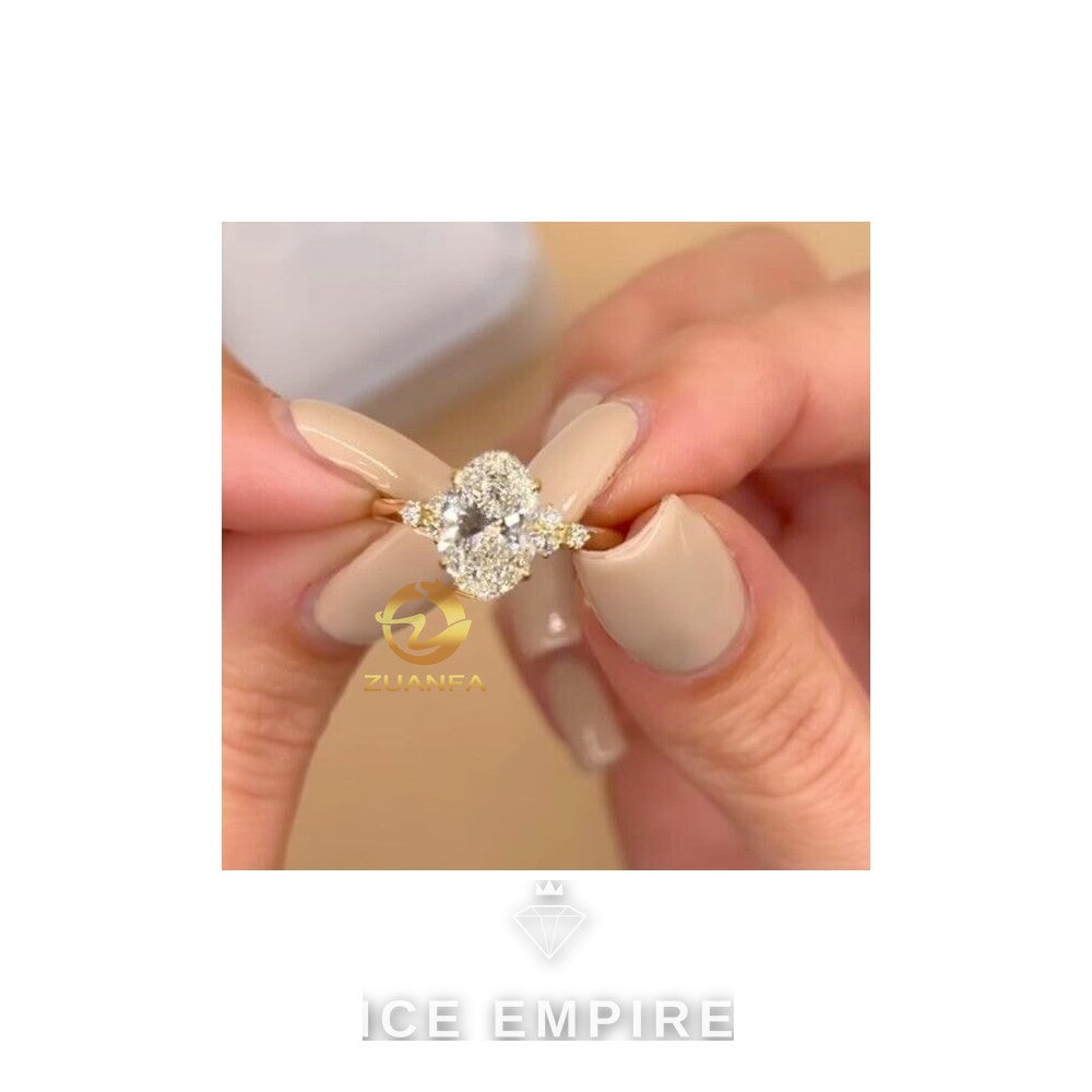 Iced Out 925 Silver Moissanite Wedding Band