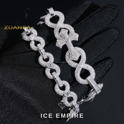 Iced Out 925 Silver Moissanite Cuban Chain