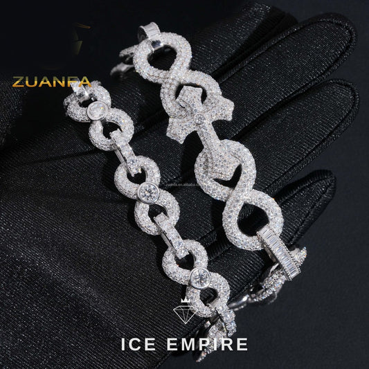 Iced Out 925 Silver Moissanite Cuban Chain
