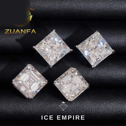 Iced Out Rose Gold Plated Moissanite Stud Earrings