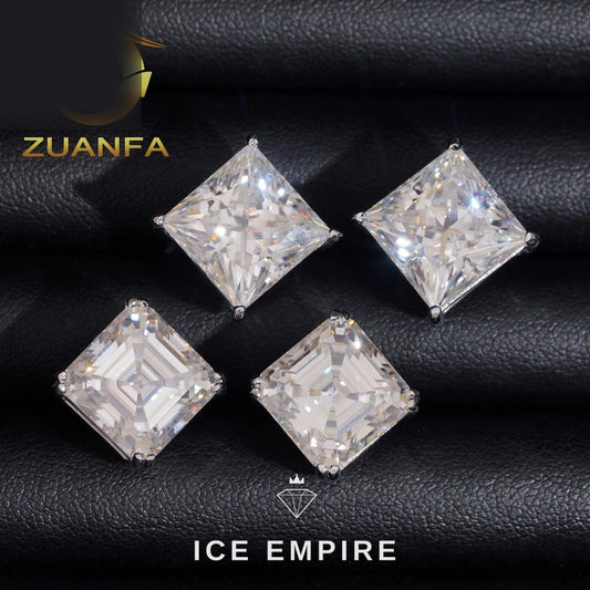 Iced Out Rose Gold Plated Moissanite Stud Earrings