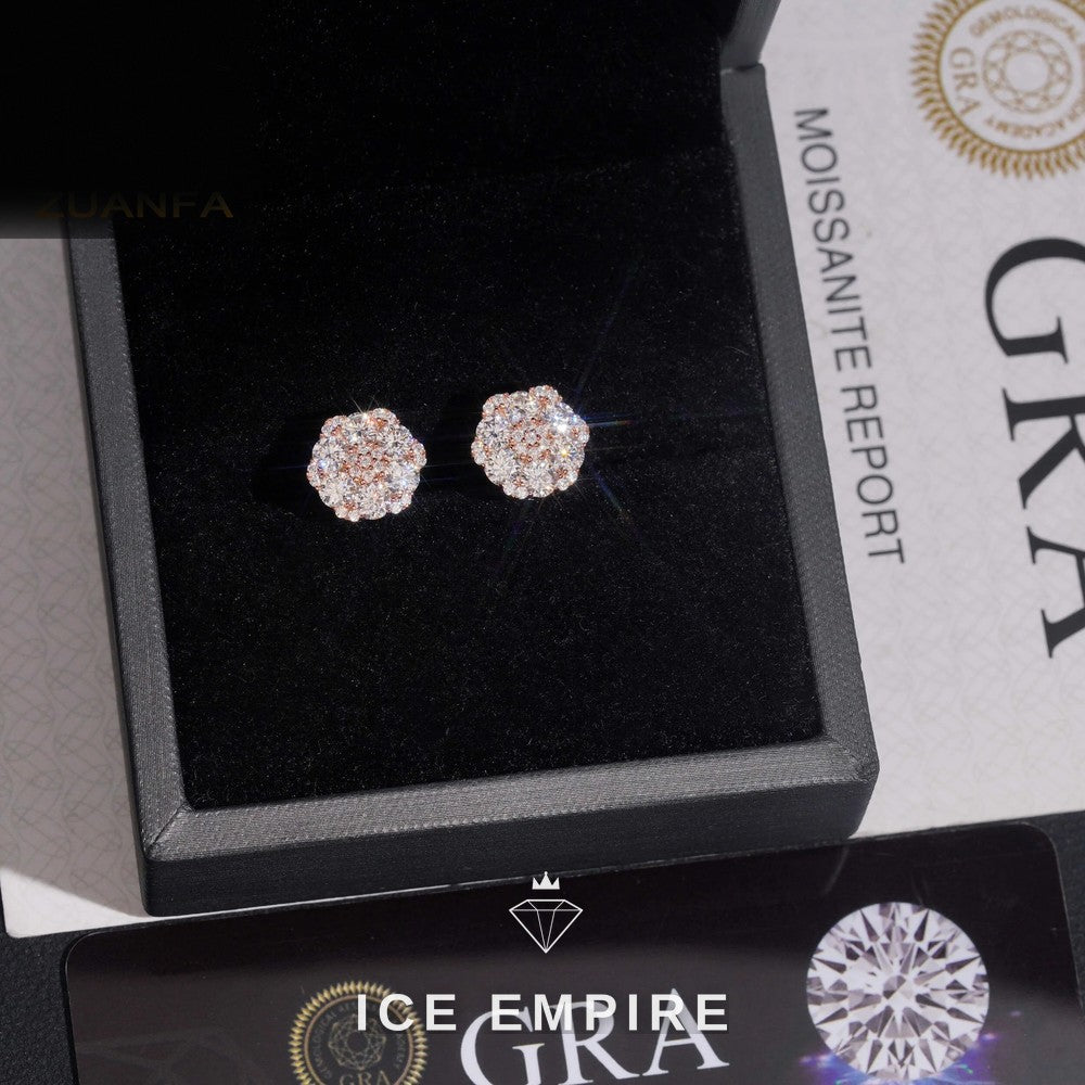 Iced Out 925 Silver Moissanite Earrings