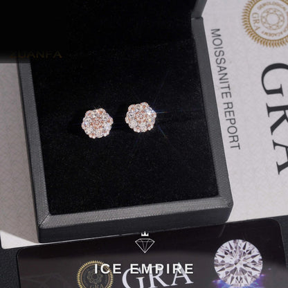 Iced Out 925 Silver Moissanite Earrings