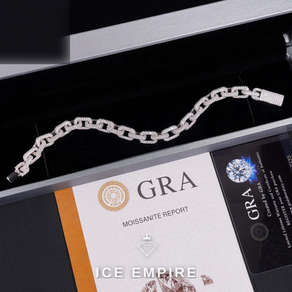 Iced Out 925 Silver Moissanite Cuban Chain