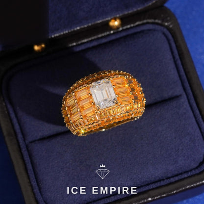 Iced Out Rose Gold Plated Moissanite Ring
