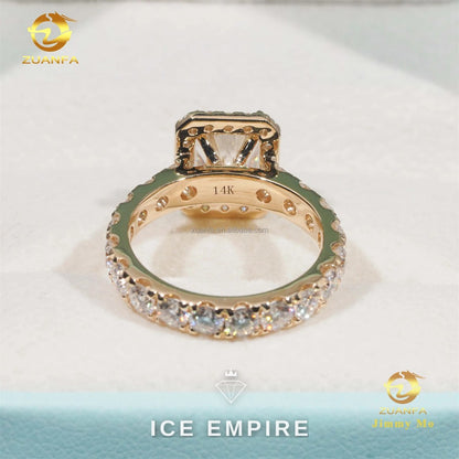 Iced Out 14K Gold Lab Grown Diamond Engagement Ring