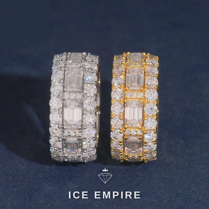 Iced Out 925 Silver Moissanite Ring
