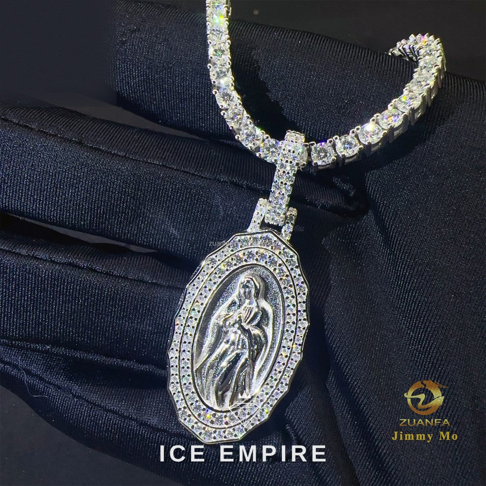 Iced Out Cross Gold Plated Moissanite Pendant