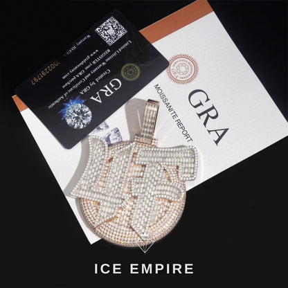 Iced Out Baguette 925 Silver Pendant
