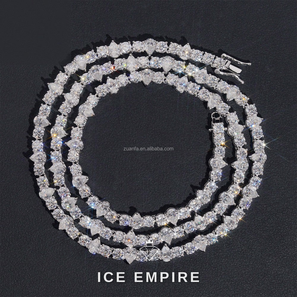 Iced Out 925 Silver Moissanite Cuban Chain