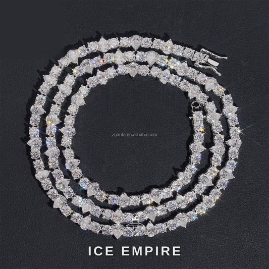 Iced Out 925 Silver Moissanite Cuban Chain