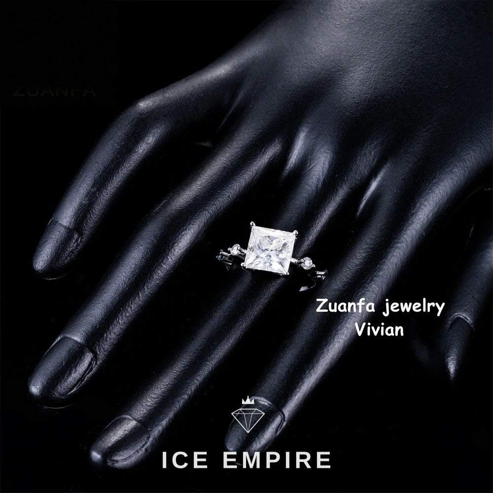 Iced Out Rose Gold Plated Moissanite Ring
