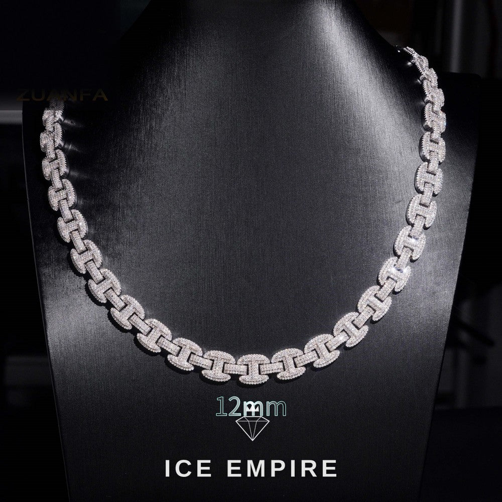 Iced Out Rose Gold Plated Moissanite Cuban Chain