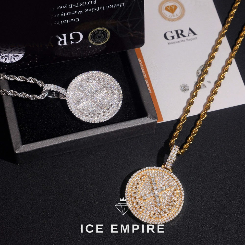 Iced Out Rose Gold Plated Moissanite Pendant
