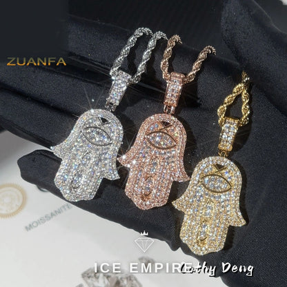 Iced Out Rose Gold Plated Moissanite Rope Chain
