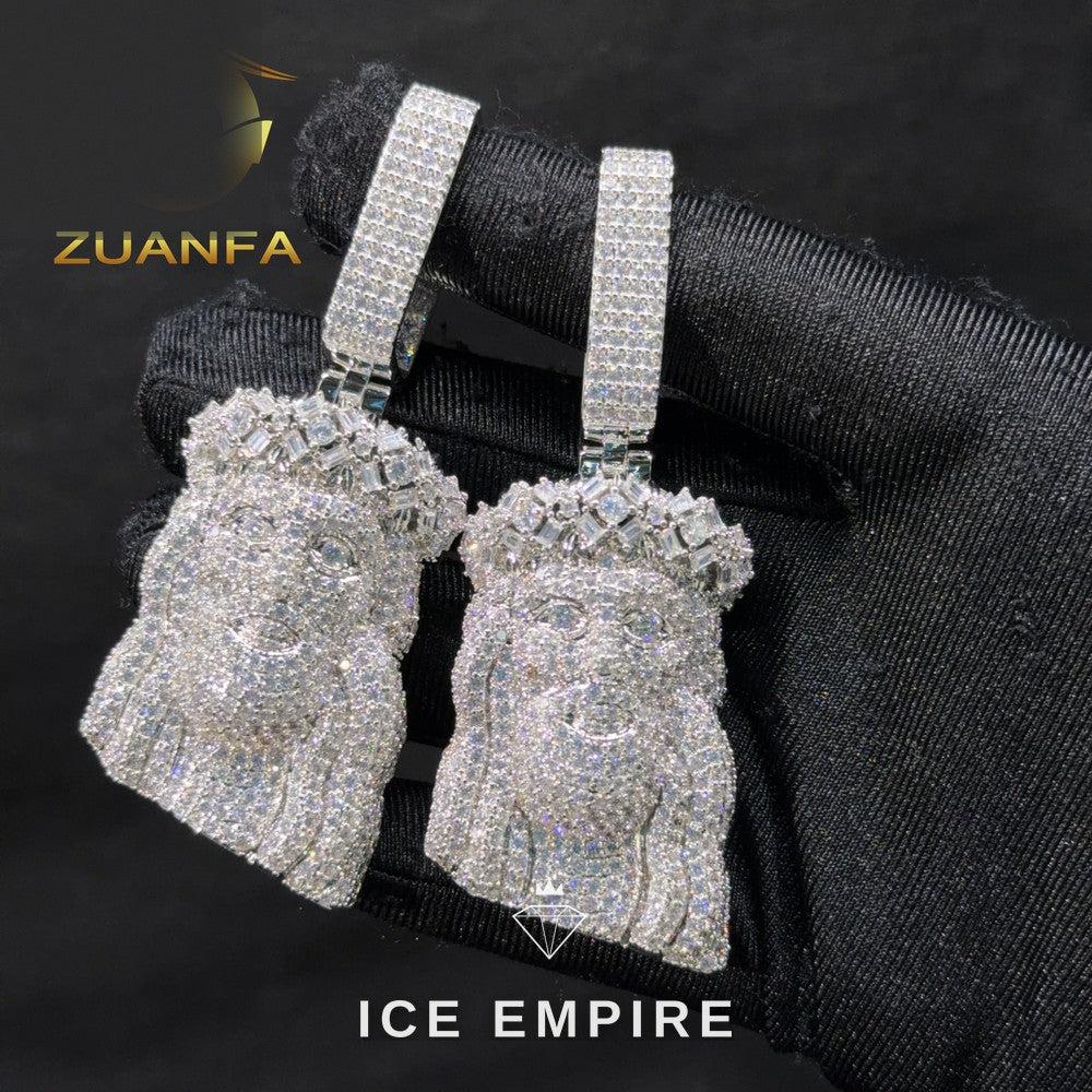 Iced Out Rose Gold Plated Moissanite Pendant