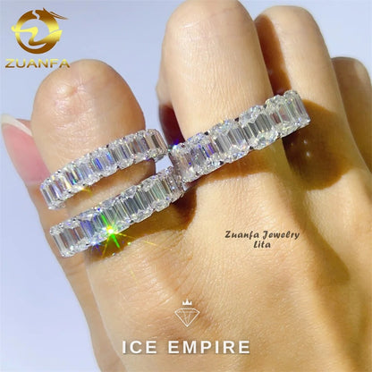 Iced Out 925 Silver Moissanite Ring